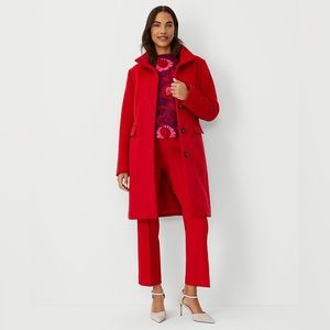 Ann Taylor Wool Blend Tailored Funnel Neck Coat 838324